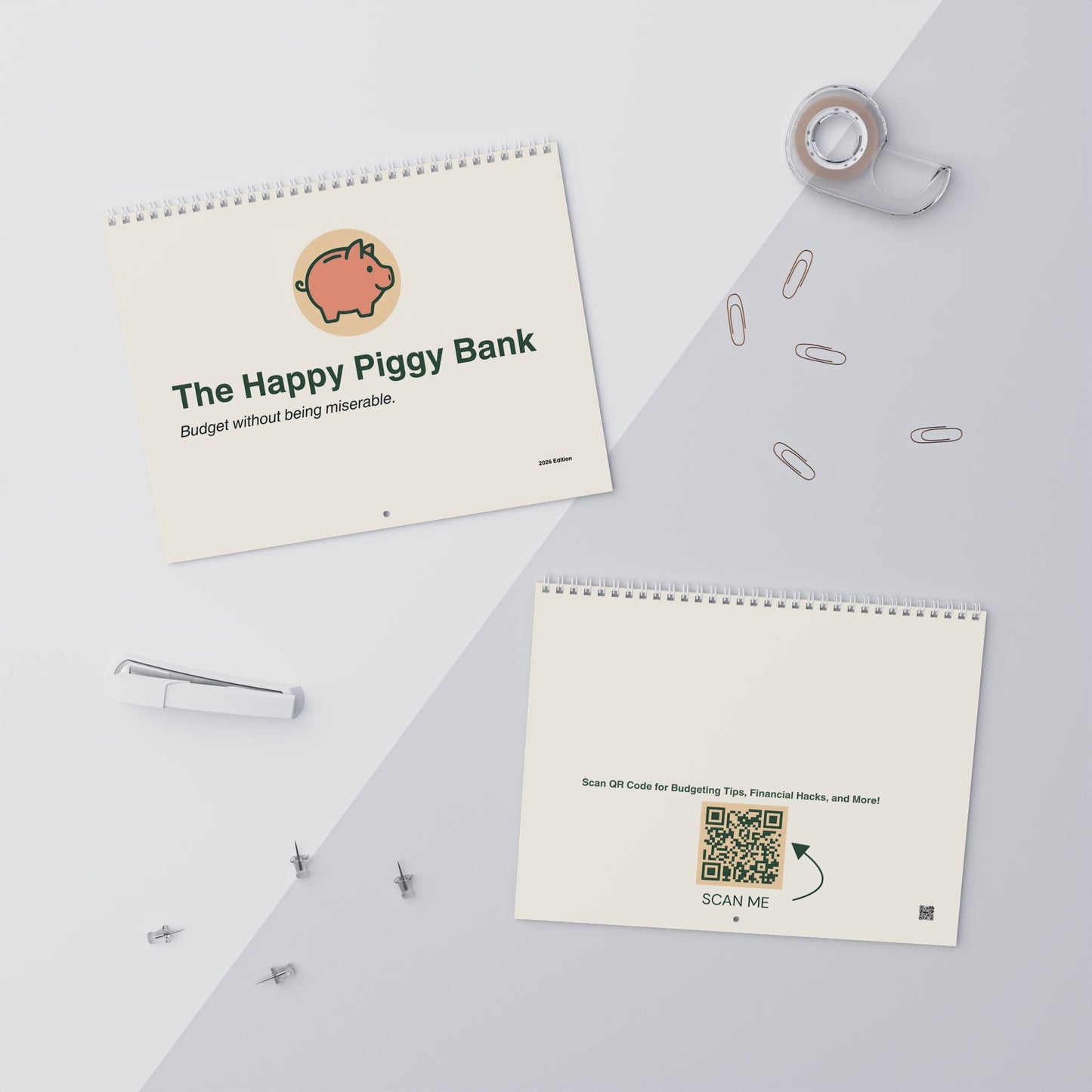 Happy Piggy Bank Budget Calendar